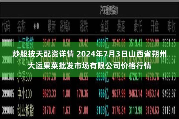   炒股按天配资详情 2024年7月3日山西省朔州大运果菜批发市场有限公司价格行情