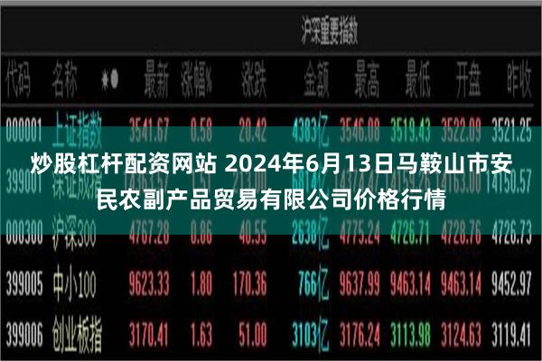 炒股杠杆配资网站 2024年6月13日马鞍山市安民农副产品贸易有限公司价格行情